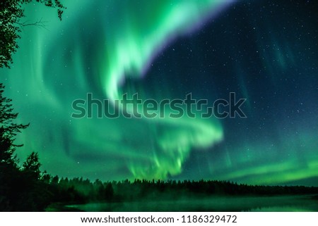 Magnetic storm at River Simo, Lapland Finland