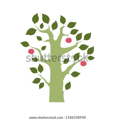 Vector drawing of an apple tree.