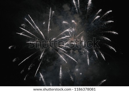 Italy, Sicily, Marina di Ragusa, fireworks at night