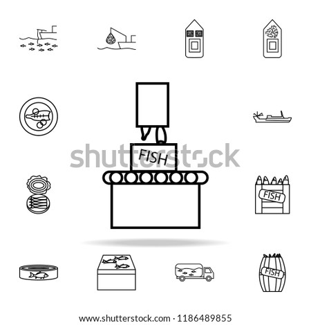 fish packing icon. fish production icons universal set for web and mobile