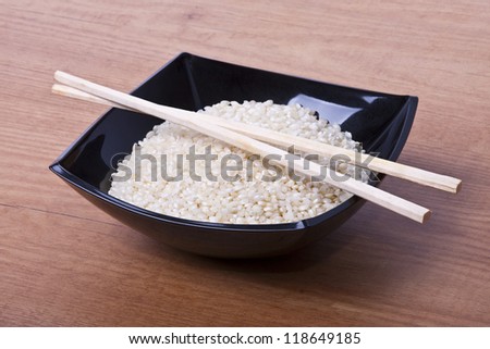 white rice harvest in studio photography
