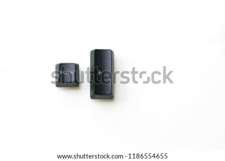 Keyboard Home and plus key button on isolated background