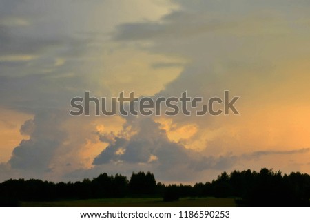 Beautiful Heavenly Clouds at Twilight Time. Stock Photo