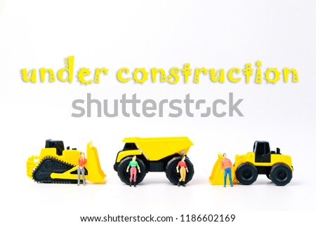 Under construction Service concept,The badge indicates a shutdown, repairs, site, program, or task that is not available for the concept of repair, shutdown, update, not available. Royalty-Free Stock Photo #1186602169