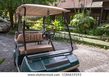 Golf cart with parking.