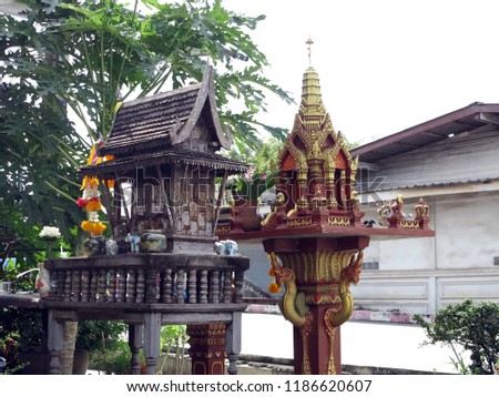 Most of Asian people is believed in gods and ghosts so that some people have to set the guardian spirit house in the house area  for good fortune.