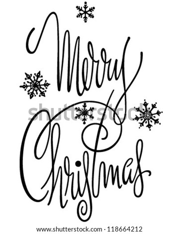 Merry Christmas Banner - Retro Clipart Illustration