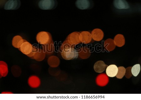 Abstract Bokeh blur of lighting on the road