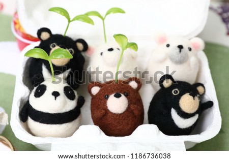 The felted wool animals