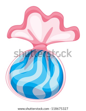 illustration of a blue candy on a white background