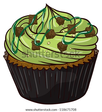 Illustration of an isolated cupcake on a white