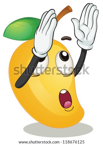 illustration of a mango on a white background