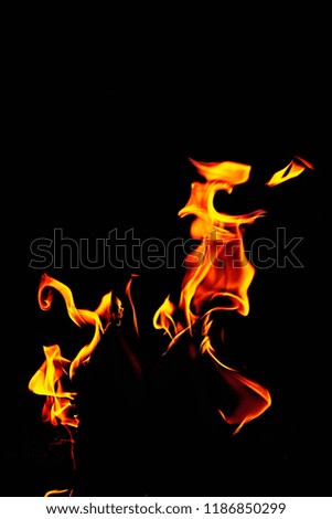 flames on a dark background