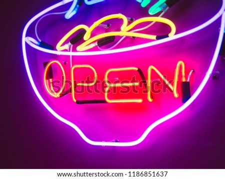 Open sign colourful neon light Restaurant Bar Signage decoration