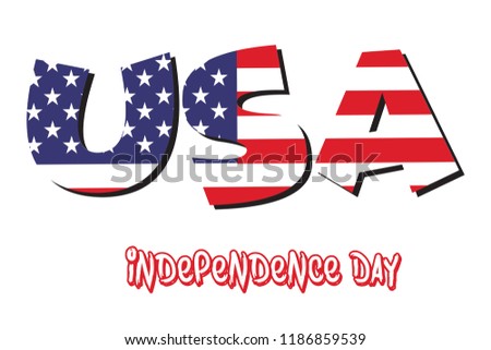 Happy 4th of  July,  Independence day greeting card template, vector illustration
