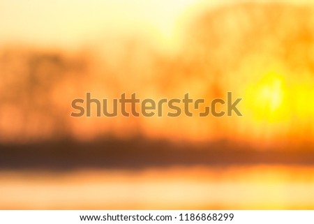 Bokeh leaf with sunlight, warm tone color