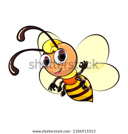 vector mascot cartoon illustration frendly litlle bee 