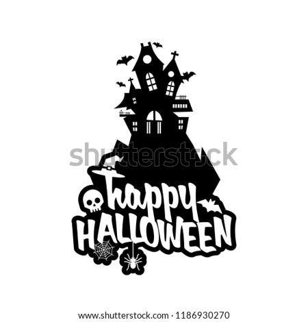 Halloween design with typography and white background vector 