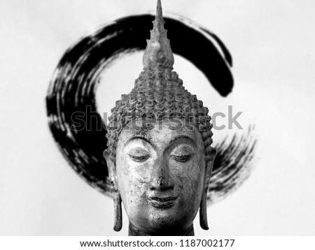 Face of buddha abstract zen background.