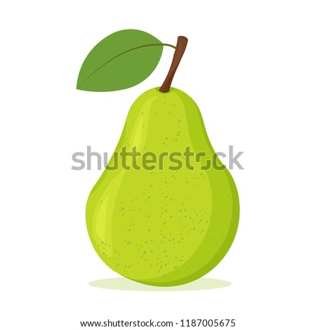 Green pear isolated on white background. Vector illustration. Cut green pear Royalty-Free Stock Photo #1187005675