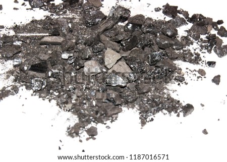 black coal on white