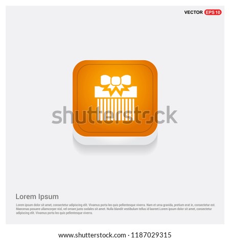 Christmas Gift Box Icon Orange Abstract Web Button - Free vector icon