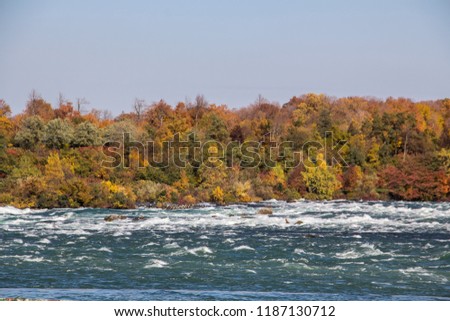 Colorful Niagara Falls in autumn