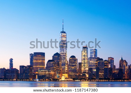 aerial view cityscape of modern city in new york