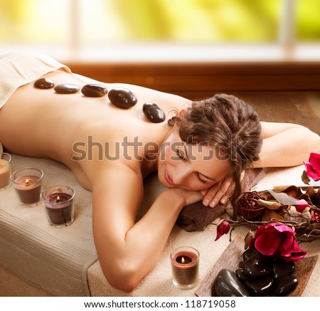 Spa. Stone Massage. Day Spa. Spa Salon Royalty-Free Stock Photo #118719058