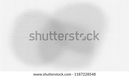 Polka dot light halftone pattern. Gradient dots background. Modern vector illustration. Abstract curves. Points backdrop. Dotted spotted pattern. Monochrome wide grunge template