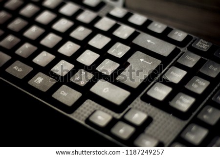 Black office computer keyboard or home office