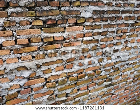 fragment of brown brick wall with a shallow depth of field oldress, masonry, background