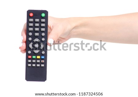 Remote in a hand on a white background isolation