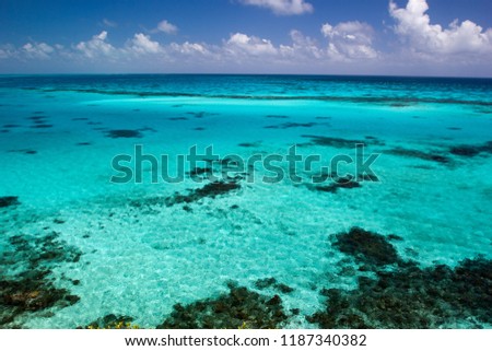 Turquoise caribbean sea view of San Andres Island, Colombia