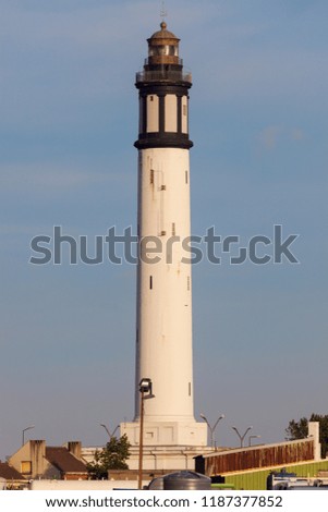 Lighthouse of Risban in Dunkirk. Dunkirk, Hauts-de-France, France.