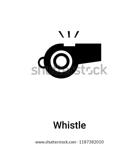 Whistle icon vector isolated on white background, logo concept of Whistle sign on transparent background, filled black symbol