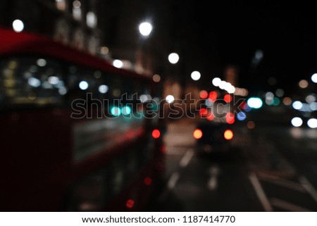 Defocused urban abstract texture bokeh city lights & traffic jams in London
