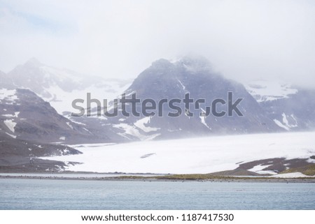 an Antarctica landscape with ice bergs and the ocean iceland