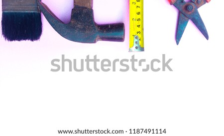 Conceptual arrangement of a technician with a pink background. For equipment shop And for the banner.