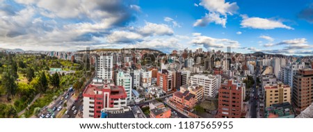 Panoramic view of the northern area of Quito