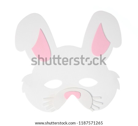 rabbit carnival mask isolated on white background
