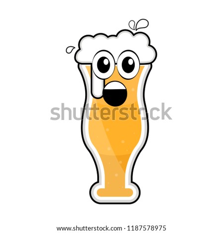 Colored surprised beer glass icon