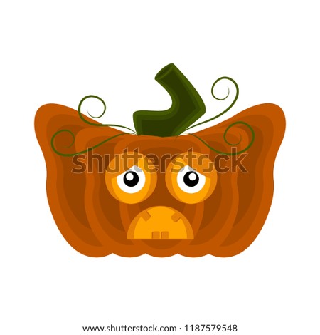 Sad halloween pumpkin cartoon character