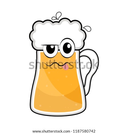 Colored drunk beer mug icon