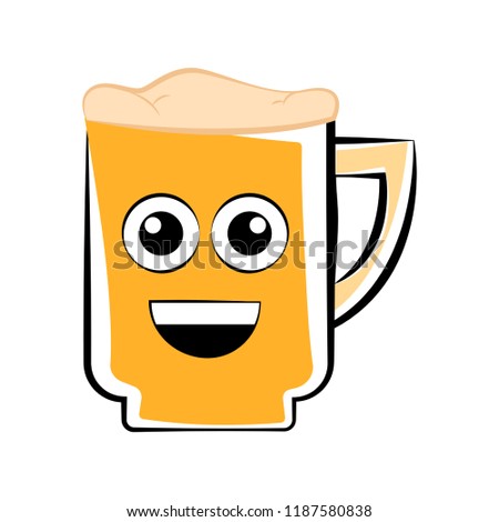 Colored happy beer mug icon