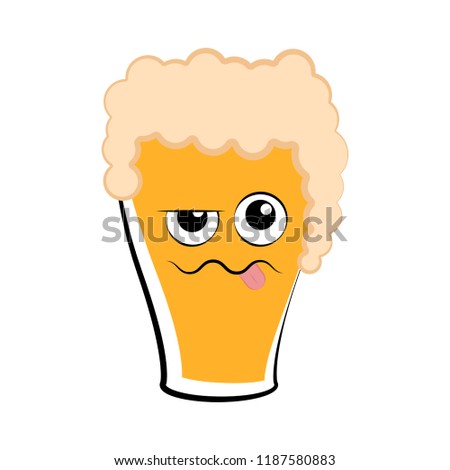 Colored drunk beer glass icon