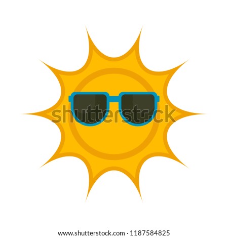 Isolated sun with sunglasses icon