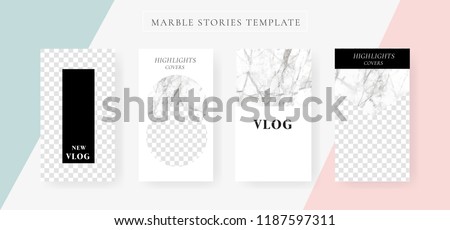 instagram Stories template with Marble and luxury decorative style background Vector Illustration