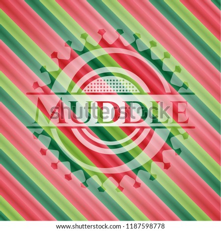 Muddle christmas style emblem.