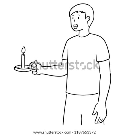 vector of man and candle stick